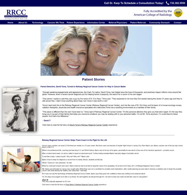 Patient Stories Above the Fold screenshot1600x900 Screenshot of Patient Success Stories webpage