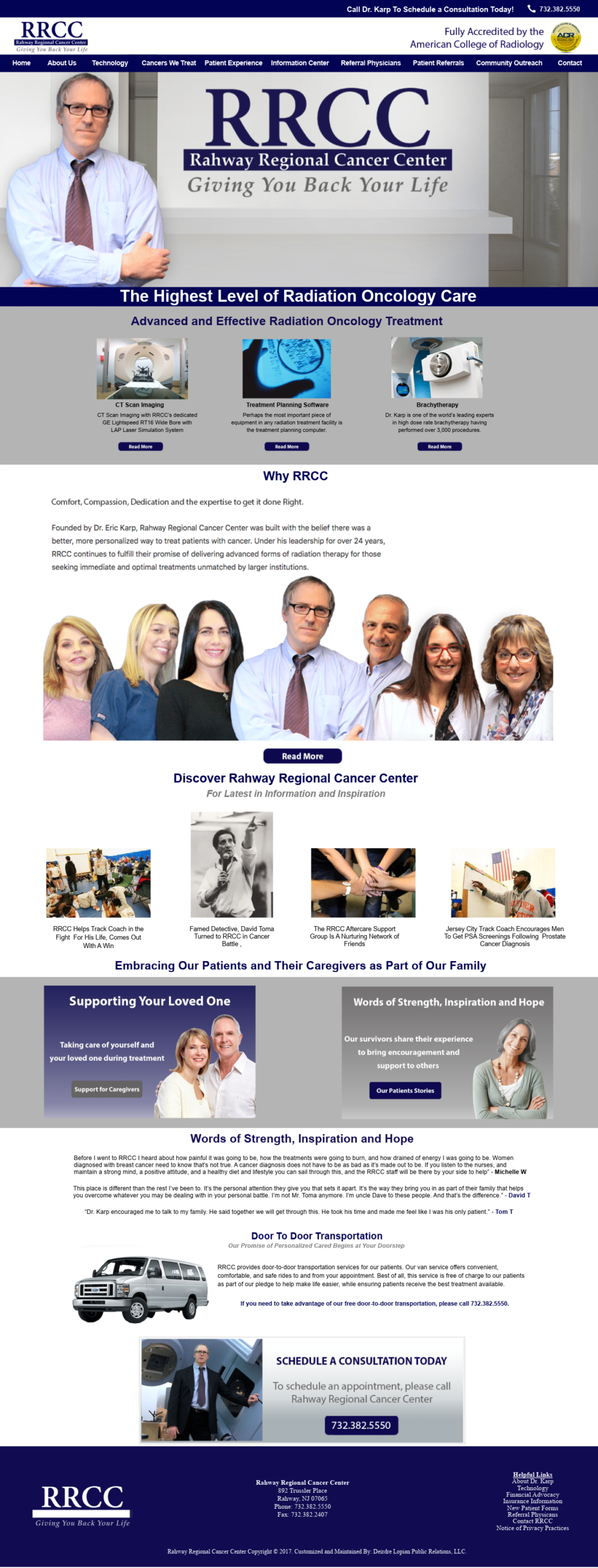 Screenshot of new RRCC website Homepage 